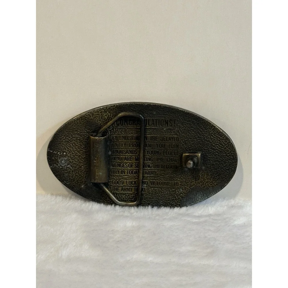 Vintage United States US Army‎ brass Military belt buckle Enlistment